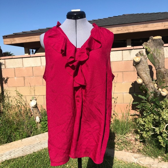 Mossimo Supply Co. Tops Mossimo Red Sleeveless Button Up Blouse